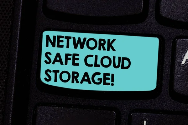 Word writing text Network Safe Cloud Storage. Business concept for Security on new online storage technologies Keyboard key Intention to create computer message pressing keypad idea.