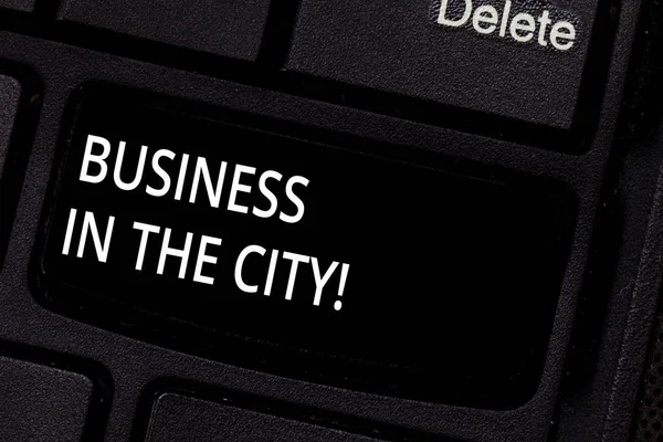 Tekst Pisma Business City Koncepcję Oznacza Urban Firmy Profesjonalne Biura — Zdjęcie stockowe
