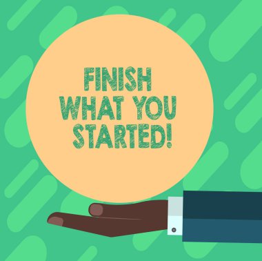 Kavramsal el başladığını bitirmek gösterilen yazma. İş fotoğraf vitrine Don't stop kadar gol sebat Hu analiziniz el sunan katı renk daire Logo posterler gerçekleştirmek.