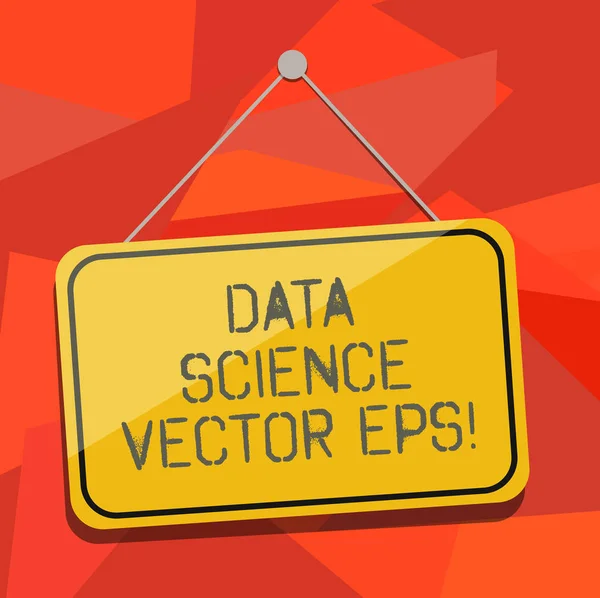 Texto para escrita de palavras Data Science photo Eps. Conceito de negócio para análise de informações digitais tecnologia moderna Sinalização de janela de porta de cor pendurada em branco com corda de reflexão e cremalheira . — Fotografia de Stock