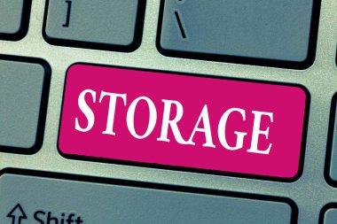 Word metin yazma depolama. İş kavramı eylem depolama ileride kullanmak için bir şey için şeyler güvende tutar