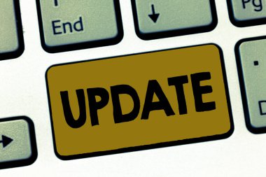 Güncelleştirme gösterilen Not yazma. İş vitrine güncel olun, bir şey daha modern fotoğraf veya daha yeni sürümü güncelleme