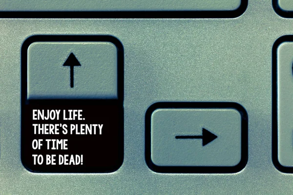 Palavra escrita texto Aproveite a vida lá S é muito tempo para estar morto. Conceito de negócio para Be happy while you are alive Teclado chave Intenção de criar mensagem de computador, pressionando ideia teclado . — Fotografia de Stock