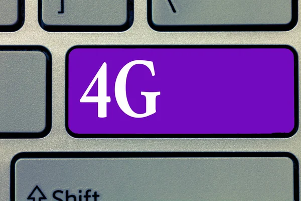 Написання тексту 4G. Концепція бізнесу для мобільного зв'язку Стандарт бездротового доступу до Інтернету на більш високій швидкості — стокове фото