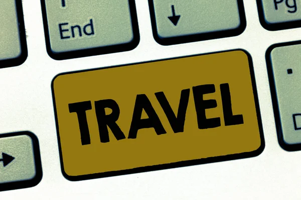 Scrivere una nota che mostra Travel. Business photo showcase fare viaggio tipicamente di una certa lunghezza al di fuori o all'interno del vostro paese — Foto Stock