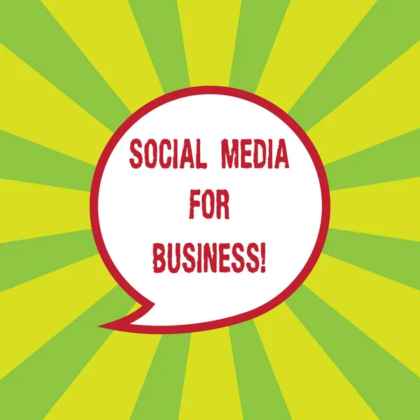 Writing note showing Social Media For Business. Business photo showcasing Making money by posting adds on the internet Speech Bubble with Border Empty Text Balloon Dialogue Box.