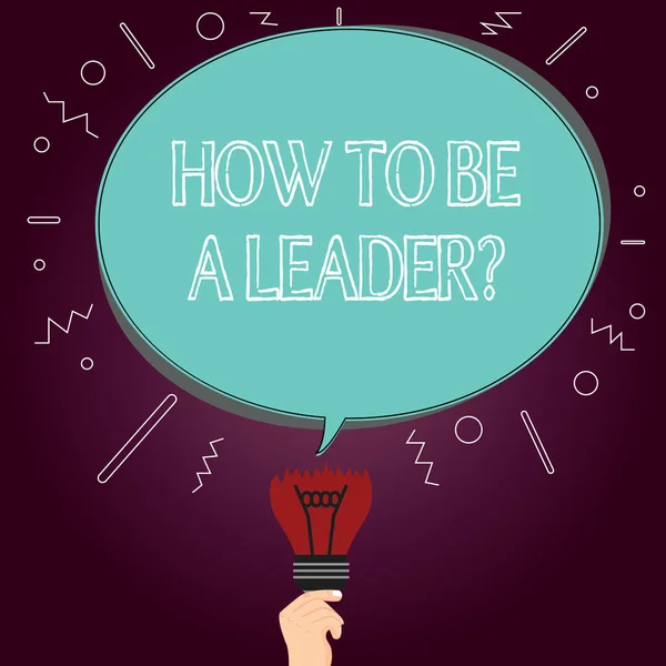 Word writing text How To Be A Leaderquestion. Business concept for Learning successful tips for leading business Blank Oval Color Speech Bubble Above a Broken Bulb with Failed Idea icon.