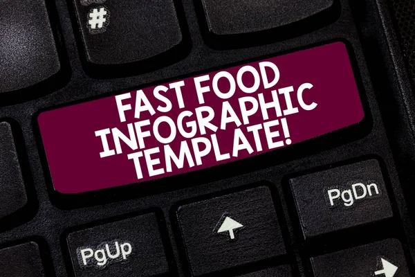 Escrita Mão Conceitual Mostrando Fast Food Infographic Template Business Photo — Fotografia de Stock