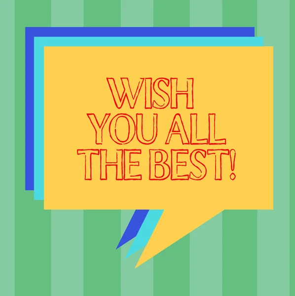 Handwriting text writing Wish You All The Best. Concept meaning Special wishes have a good fortune lucky life Stack of Speech Bubble Different Color Blank Colorful Piled Text Balloon.