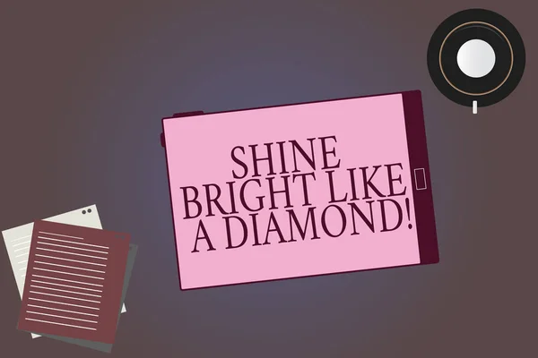 Escritura Mano Conceptual Que Muestra Shine Bright Diamond Exhibición Fotos — Foto de Stock