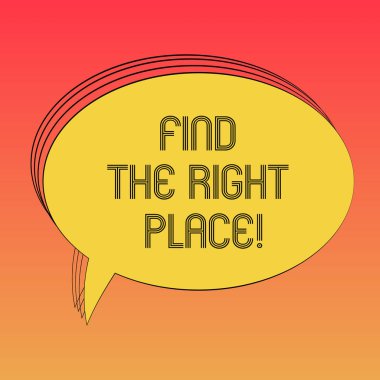 Kavramsal el bulmak doğru yerde gösterilen yazma. İş fotoğraf metin Oval özetlenen katı renk konuşma balonu boş metin balonu fotoğraf bir şeyler yapmak için ideal bir konuma için arama.