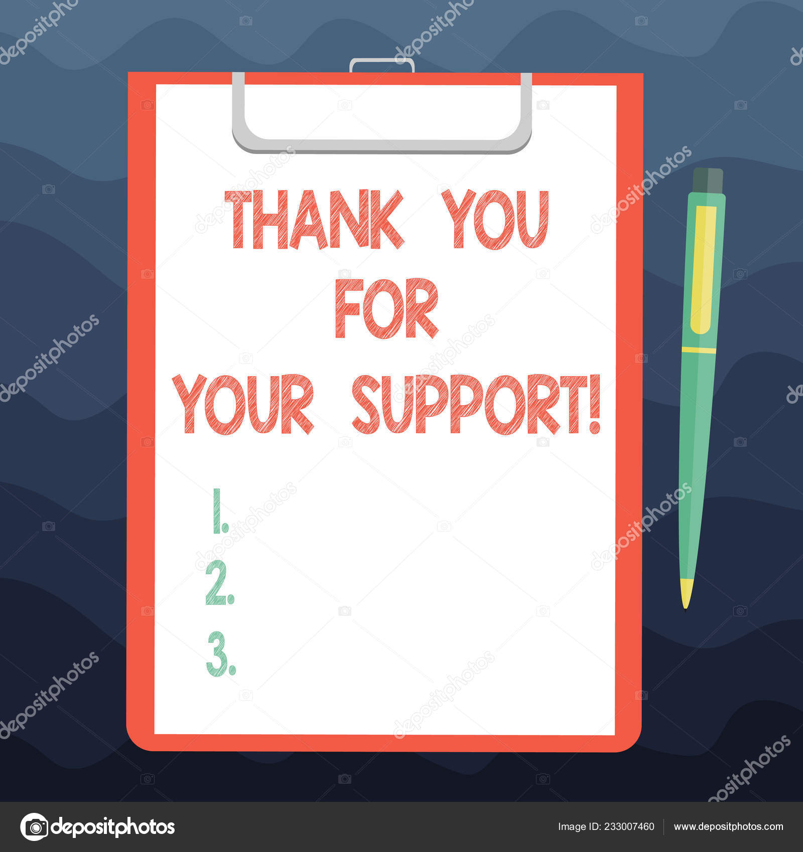Writing Note Showing Thank You For Your Support Business Photo Showcasing Appreciation Be Grateful For Help Given Sheet Of Bond Paper On Clipboard With Ballpoint Pen Text Space Stock Photo Image