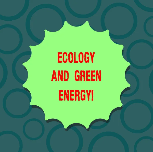 Writing Obs visar ekologi och grön energi. Företag foto skylta miljöskydd återvinning återanvänds ekologiska tom tätning med skugga för etikett Emblem Monogram stämpel av högsta kvalitet. — Stockfoto
