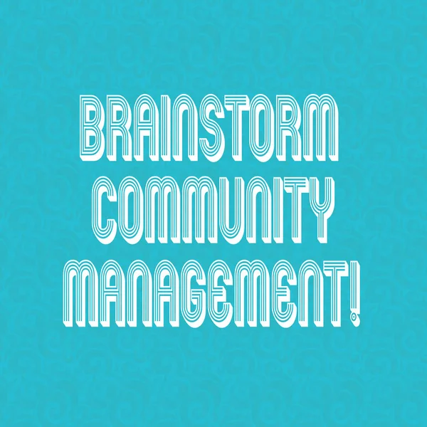 Text sign showing Brainstorm Community Management. Conceptual photo Organizing and suggesting business strategy Halftone Watermark Seamless Images Design photo Prints on Blank Square.