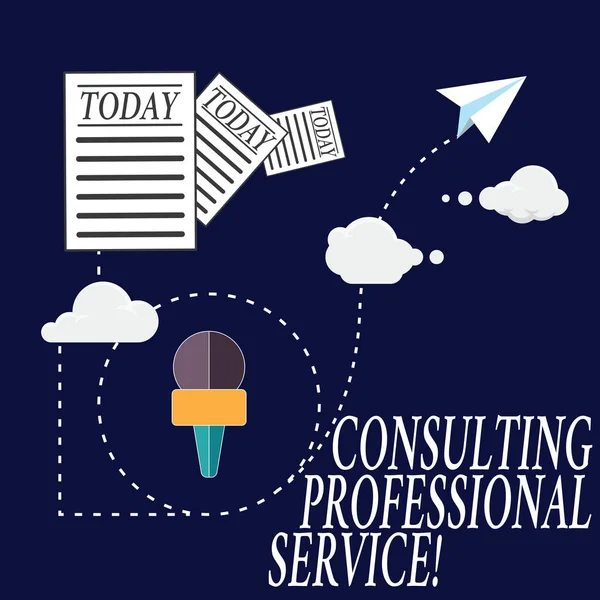 Znak tekstowy Wyświetlono Consulting Professional Service. Koncepcyjne zdjęcie Seek opinia biegłego o decyzji biznesowych informacji i dokumentów przechodzącej przez Cloud Hosting szybkie dostarczanie danych. — Zdjęcie stockowe