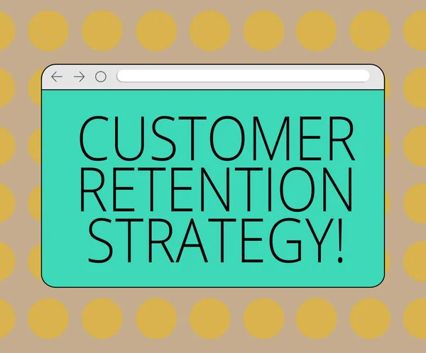 Word writing text Customer Retention Strategy. Business concept for Actions to retain as analysisy customers as possible Monitor Screen with Forward Backward Progress Control Bar Blank Text Space.