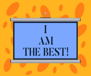 Ben iyi değilim gösterilen Not yazma. Her şey içinde başarılı yetenekli ve üst çentik taşınabilir duvara projeksiyon perdesi konferans sunum için yapıyor vitrine iş fotoğraf.