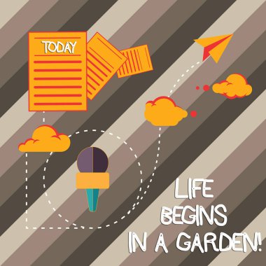 El yazısı metin A bahçe içinde hayat başlar yazmaya. Bahçe sonra bilgi ve belgeleri geçen bulut hızlı Hosting veri teslim sevgi dolu tarım bitki yetiştirme anlam kavramı.