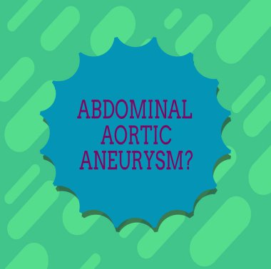 Kavramsal el abdominal aort Aneurysmquestion gösterilen yazma. Aort etiket amblemi Monogram pul Top Kalite için gölge ile boş mühür genişleme tanımaya iş fotoğraf metin.