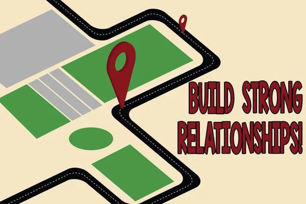 El yazısı metin güçlü ilişkiler kurmak. Kavram anlamı başlatmak iyi çalışma ilişkileri ile diğer yol haritası navigasyon Marker yön rota Danışma için 3d Locator Pin.