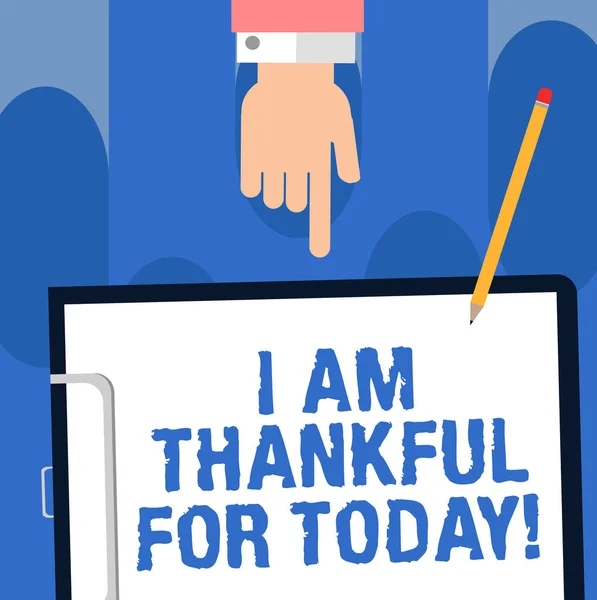 Piśmie Uwaga Wyświetlono Jestem Wdzięczny Dziś Biznesowe Zdjęcie Prezentujący Grateful — Zdjęcie stockowe