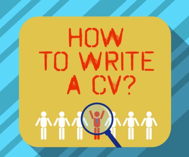 Bir iş Büyüteç üzerinden seçilmiş adam şekil arasında Hu Analizi'ni aptallar satır elde etmek için iyi bir özgeçmiş yapmak nasıl için yazmak A Cv. kavramsal fotoğraf öneriler gösterilen metin işareti.