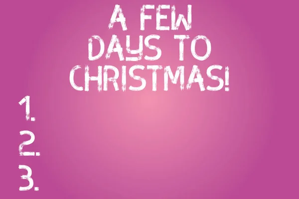 Εννοιολογική χέρι γραφή δείχνει μερικές ημέρες για Χριστούγεννα. Επαγγελματίες φωτογραφία κείμενο αντίστροφη μέτρηση για τα Χριστούγεννα χειμερινή γιορτή λήξης του έτους χρώμα ορθογώνιο περίγραμμα σχήματος και στρογγυλή ακτίνα στο κέντρο. — Φωτογραφία Αρχείου