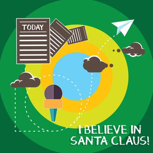 Escritura manual conceptual que muestra Creo en Santa Claus. Texto de la foto de negocios Tener fe en Navidad Infancia navideña Información Pasando por Cloud Hosting Entrega rápida de datos . —  Fotos de Stock