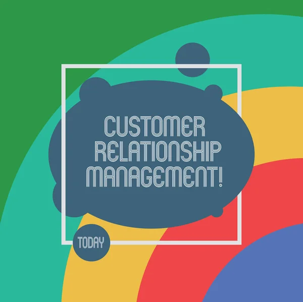 Testo calligrafico Customer Relationship Management. Concetto che significa analizzare e analizzare le interazioni con il cliente Foto ovale asimmetrica vuota Forma astratta all'interno di un contorno quadrato . — Foto Stock