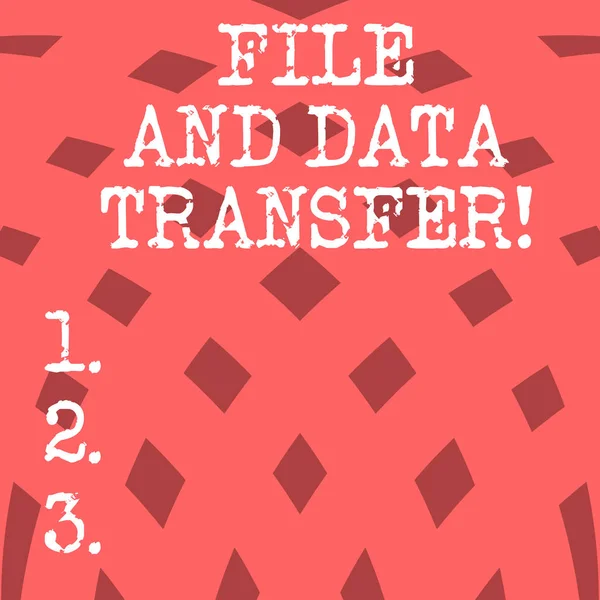 Conceptual hand writing showing File And Data Transfer. Business photo showcasing Transferring information online by the internet Squares Pattern in Curve Linear Arrangement Halftone photo.