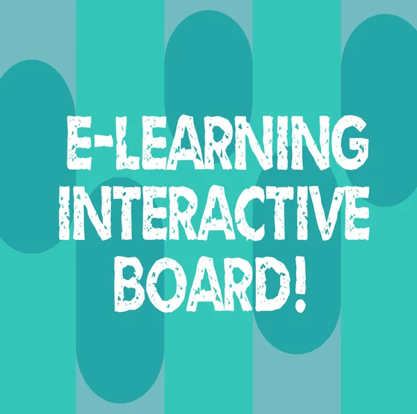 Conceptual hand writing showing E Learning Interactive Board. Business photo showcasing integrated set of interactive online services Oblong Multi Tone Blank Copy Space for Poster Wallpaper.