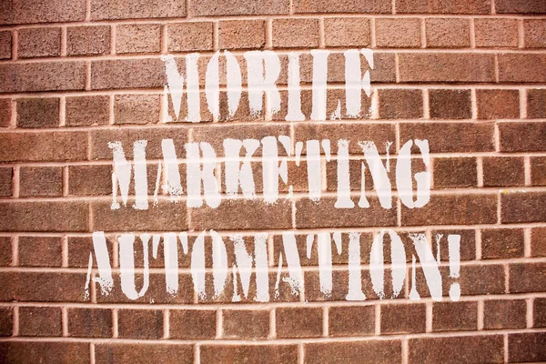 Text sign showing Mobile Marketing Automation. Conceptual photo automate mobile marketing tasks and processes.