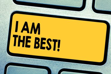 El yazısı metin ben en iyisiyim. De içinde başarılı yetenekli ve üst çentik klavye tuşuna basarak tuş takımı fikir bilgisayar ileti oluşturmak için niyeti her şeyi anlam kavramı.