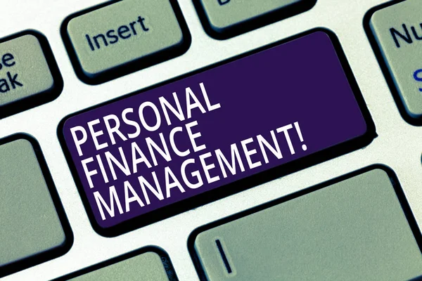 Word writing text Personal Finance Management. Business concept for analysisaging income, expenses and investment Keyboard key Intention to create computer message pressing keypad idea.