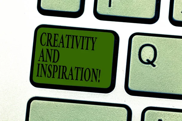 Написання тексту Творчість і натхнення. Бізнес-концепція стратегії, яка використовується для прийняття рішень та заохочення ідей Клавіатура клавіатури Намір створити комп'ютерне повідомлення натискання клавіатури ідеї . — стокове фото