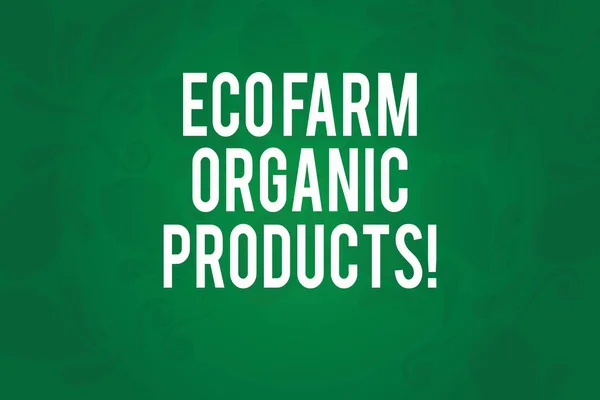 Writing note showing Eco Farm Organic Products. Business photo showcasing Natural healthy food fresh vegetables and fruits Seamless Fading Paisley Motif Prints photo on Blank Rectangular Shape.