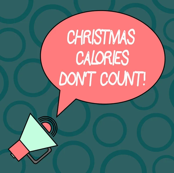 Znak tekstowy Wyświetlono Boże Narodzenie kalorii Don T Count. Koncepcyjne zdjęcie jeść cokolwiek chcesz w urlopowym puste owalne przedstawił mowy Bańka tekst balon megafon z ikona dźwięku. — Zdjęcie stockowe