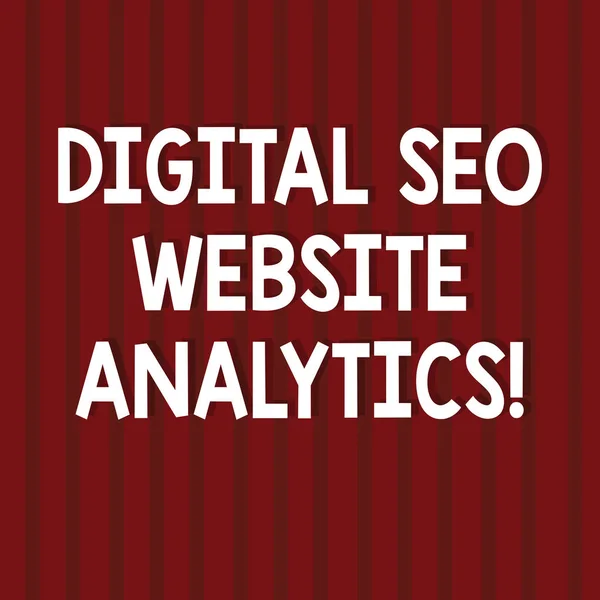 Text sign showing Digital Seo Website Analytics. Conceptual photo Search Engine Optimization Online strategy Seamless Vertical Straight Lines Two Tone Stripes in Blank Square photo.