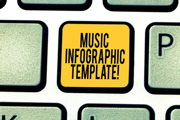 Handwriting text writing Music Infographic Template. Concept meaning representation of information in a graphic format Keyboard key Intention to create computer message pressing keypad idea.