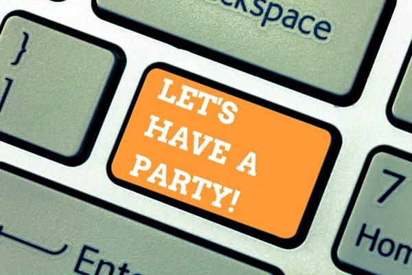 Scrivere Una Nota Che Mostra Let Have Party Business Photo — Foto Stock