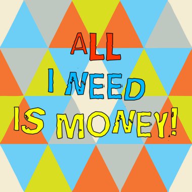 Tüm gösteren yazılı not ben para lazım. Üçgenler oluşturma hedeflerine ulaşmak için gerekli ve başka bir şekil Multi renk kopya alanı oluşturan mali sorunları nakit vitrine iş fotoğraf.