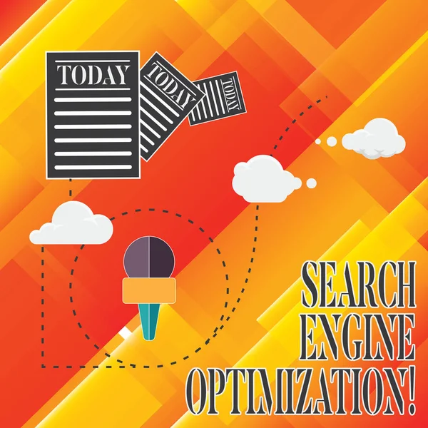 Handgeschreven tekst Search Engine Optimization. Begrip betekenis maximaliseren van het aantal bezoekers van een website informatie en documenten passeren via Cloud Hosting snel levering van gegevens. — Stockfoto