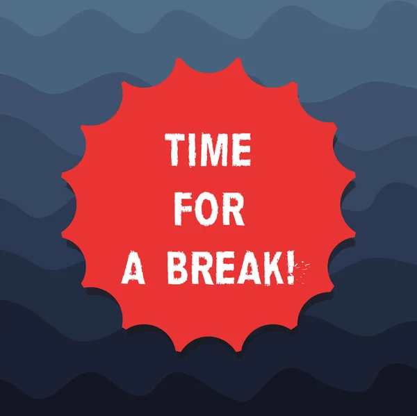 Scrivere una nota che mostri "Time For A Break". Business photo showcase Fare una pausa dal lavoro o qualsiasi altra attività rilassare Blank Seal with Shadow for Label Emblem Monogram Stamp Top Quality . — Foto Stock