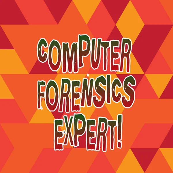 Word writing text Computer Forensics Expert. Business concept for harvesting and analysing evidence from computers Stained Glass Effect photo Geometric Shape Blank Copy Space for Poster Ads.