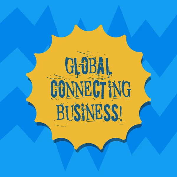 Tekst teken weergegeven: Global Connecting Business. Conceptuele foto handel van goederen en diensten internationaal leeg zegel met schaduw voor Label embleem Monogram stempel symbool beste kwaliteit. — Stockfoto