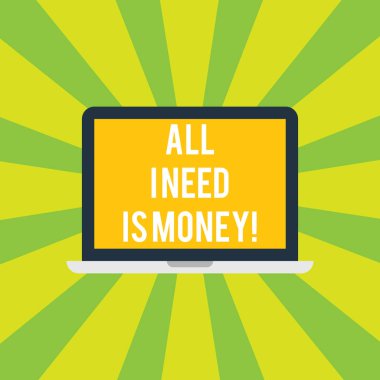 Kavramsal el tüm gösteren yazma ben para lazım. Mali sorunları nakit vitrine iş fotoğraf gol Laptop Monitör kişisel bilgisayar Tablet ekran metin alanı gerçekleştirmek için gereken.