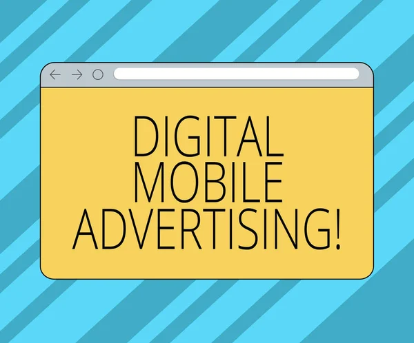Text sign showing Digital Mobile Advertising. Conceptual photo form of publicity via wireless phones and devices Monitor Screen with Forward Backward Progress Control Bar Blank Text Space.