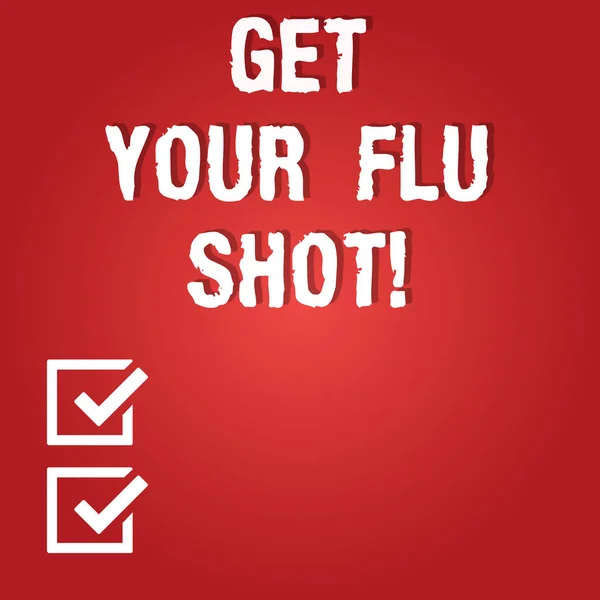 Word writing text Get Your Flu Shot. Business concept for Have a vaccination for avoiding being sick immunization Blank Color Rectangular Shape with Round Light Beam Glowing in Center.