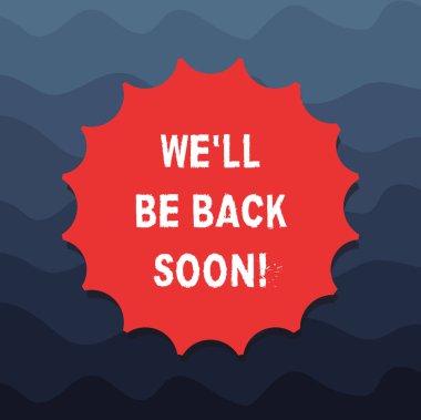 Biz Ll var olmak geri yakında gösterilen Not yazma. Etiket amblemi Monogram pul Top Kalite için gölgeli bir kaç boş mühür dönecek çalışmalarının kısa bir mola yaptırmayı vitrine iş fotoğraf.