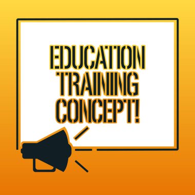 Eğitim eğitim kavramı yazma el yazısı metin. Özel beceri gösteren bir megafon ses simgesini ana hatlarıyla boş Meydanı hoparlör metin yer fotoğraf inculcating kavramı anlam hareket.